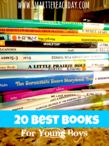 20 Best Books for Boys - Must-read list! Even includes a printable chart to bring to the library!