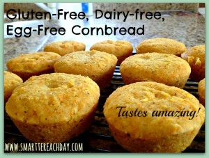 Gluten-free, Dairy-free, Egg-free Never-Know-It Cornbread