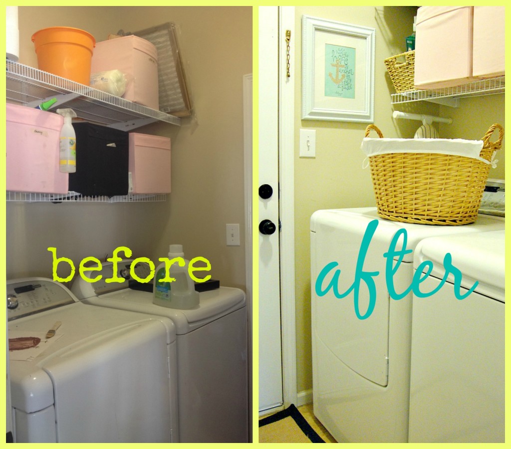 $50 Laundry Room Makeover - Step-by-step with practical tips for a FRUGAL laundry makeover. I did this in one weekend!