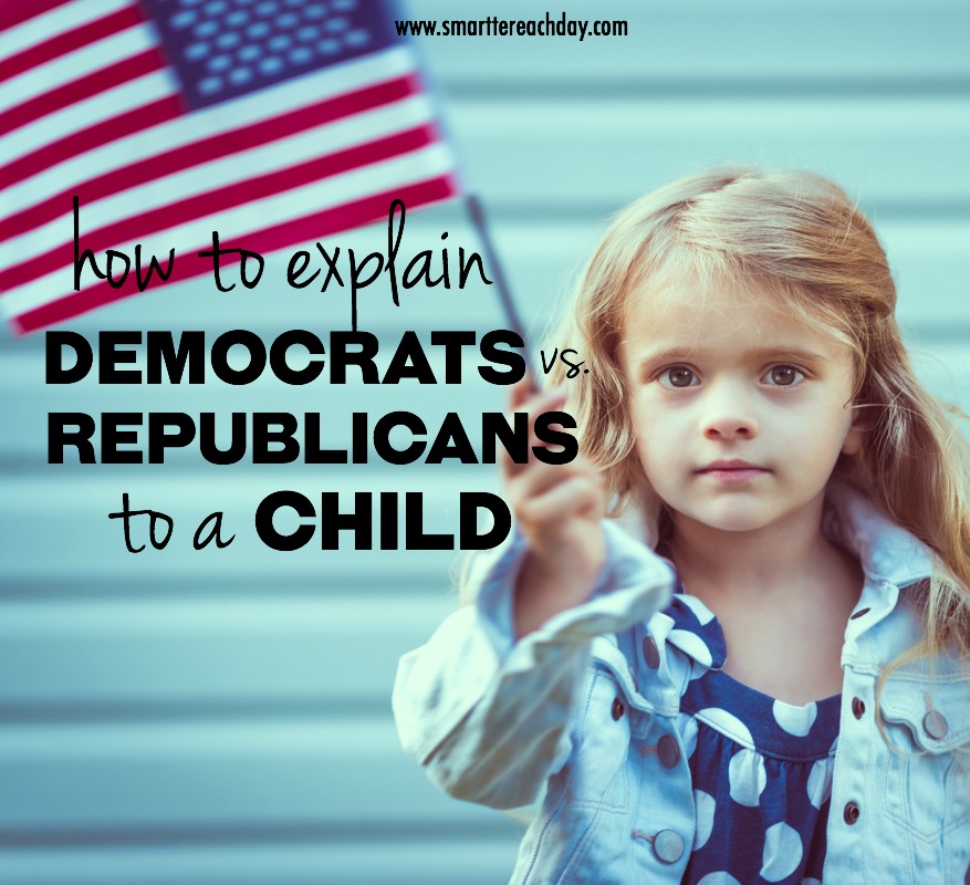 Ever been confused explaining the difference between Republicans and Democrats to a child? A very simple explanation of parties that children can understand.